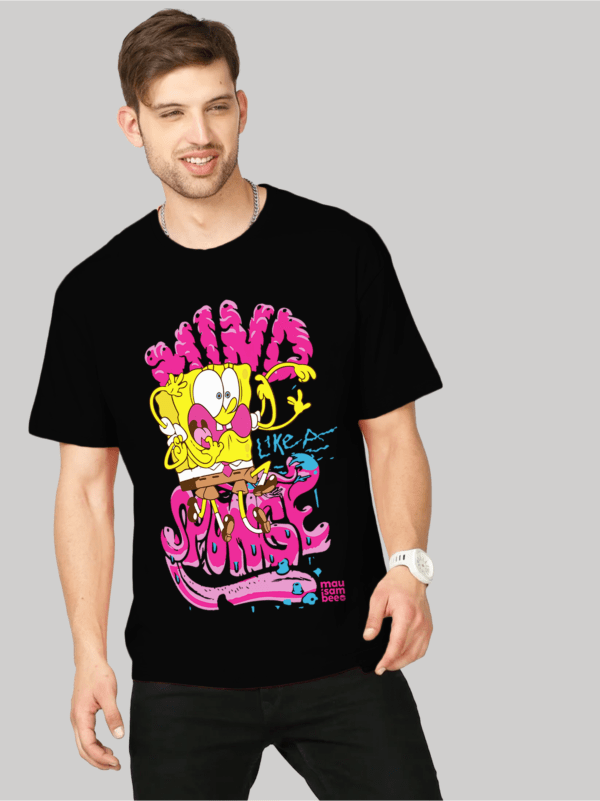 SpongeBob Black Oversized T-Shirt